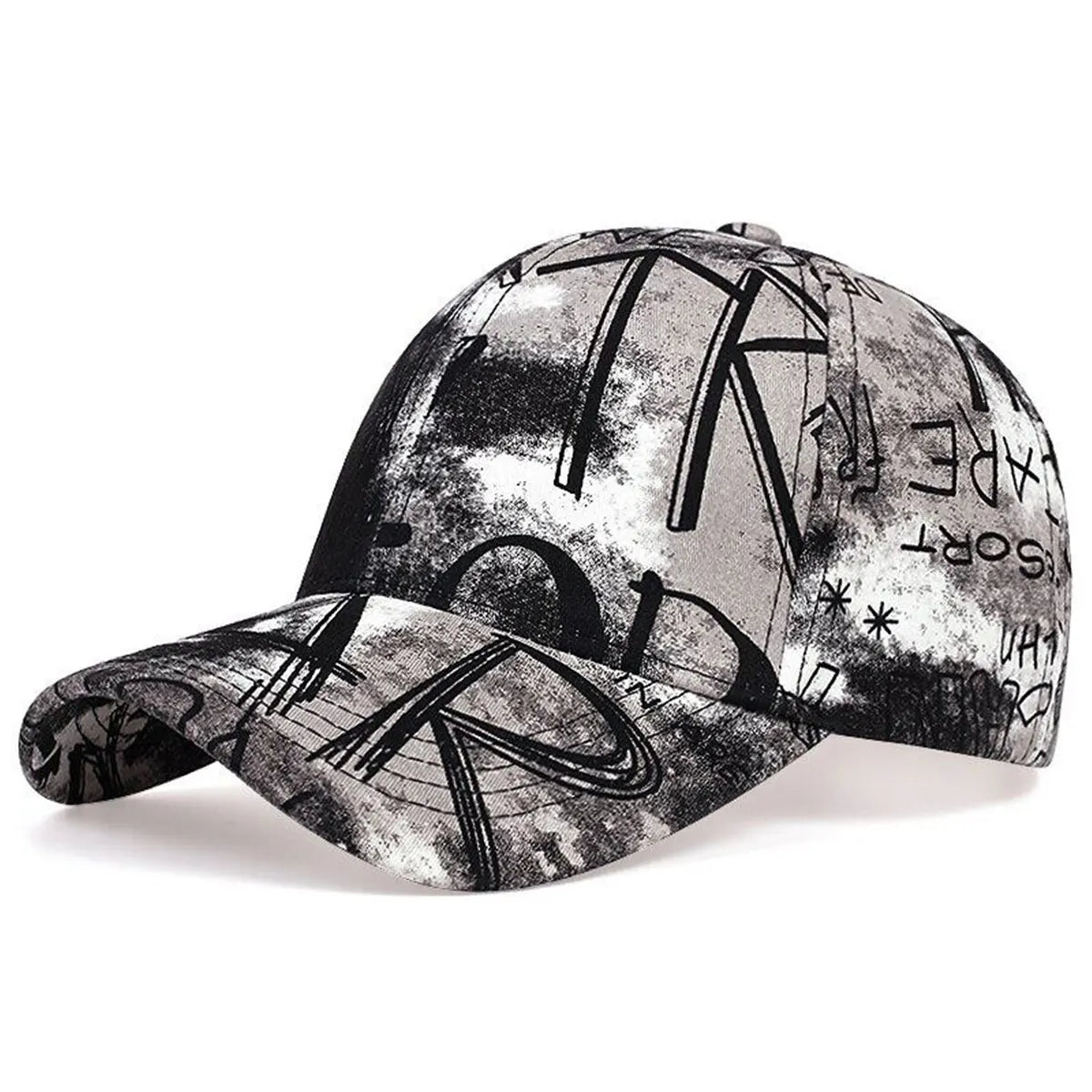 Unisex Letter Graffiti Printing Tie Dye Baseball Caps