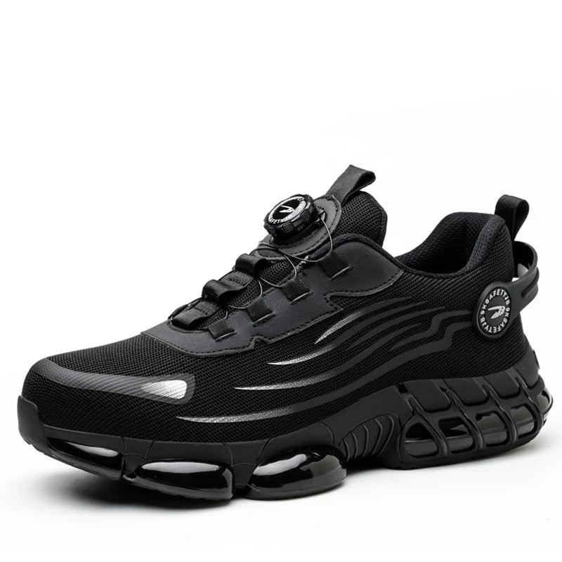 Rotary Buckle Work Sneakers Steel Toe Shoes