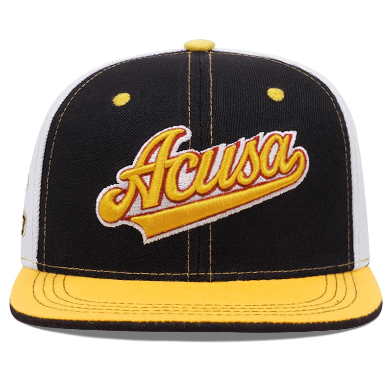 Fashion Acusa Embroidered Men's Color Block Cap