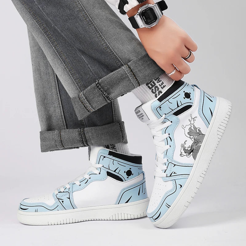 Sneakers Men High-top Flat Leather Shoes
