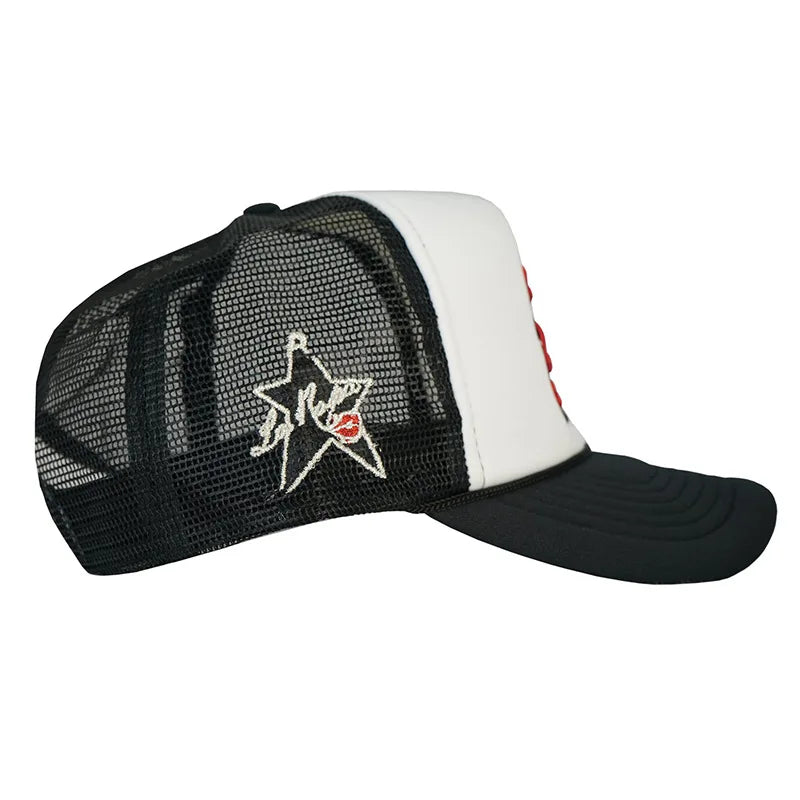 American Style Letters Lip Embroidered Baseball Hats