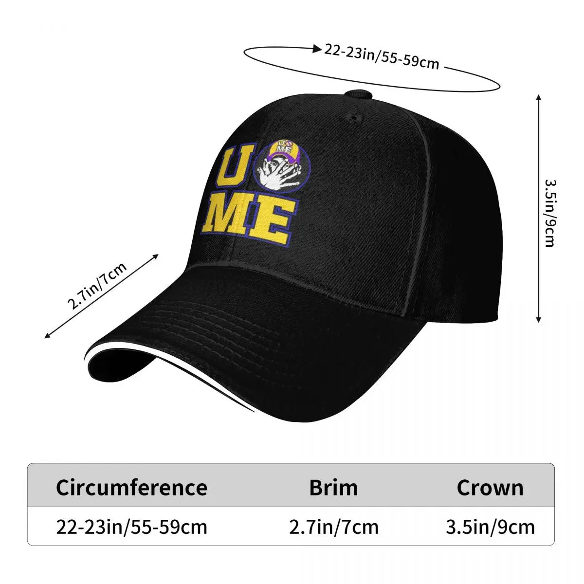 Yellow Wrestling john Cena White Custom Baseball Caps