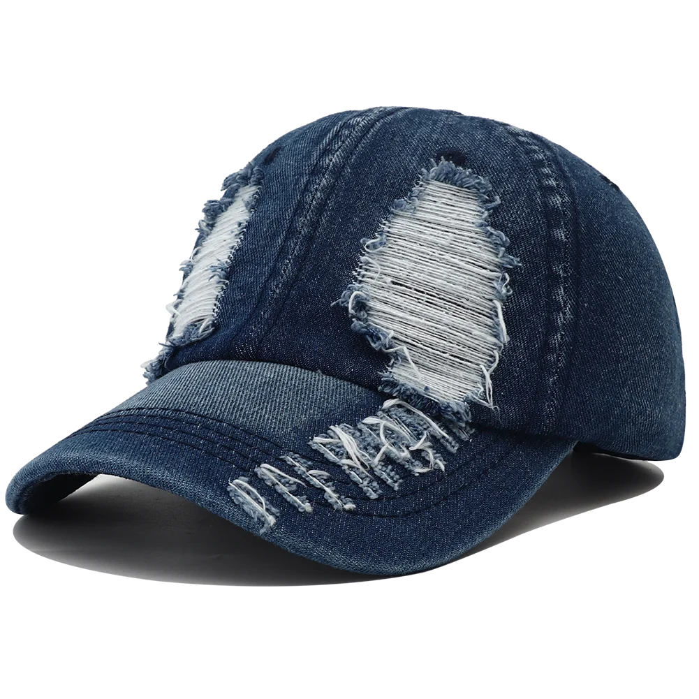 2025 New Solid Color Ripped Baseball Cap