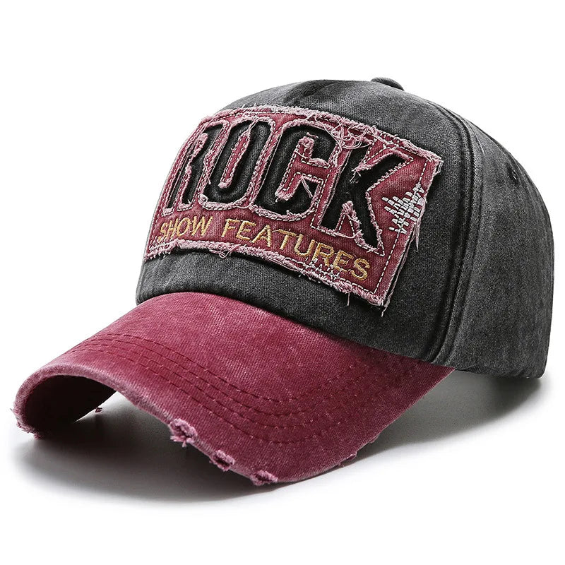 Korean version washed letters spring denim baseball cap