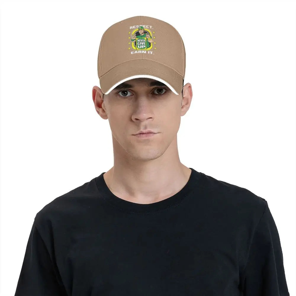 Yellow Wrestling john Cena White Custom Baseball Caps