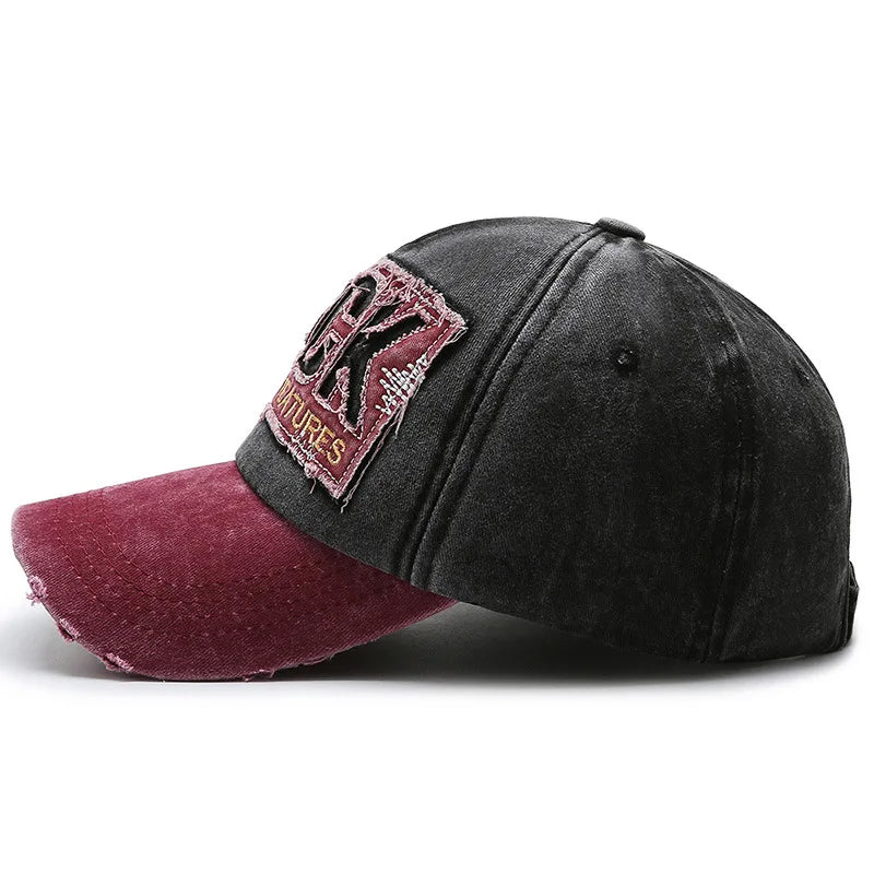 Korean version washed letters spring denim baseball cap