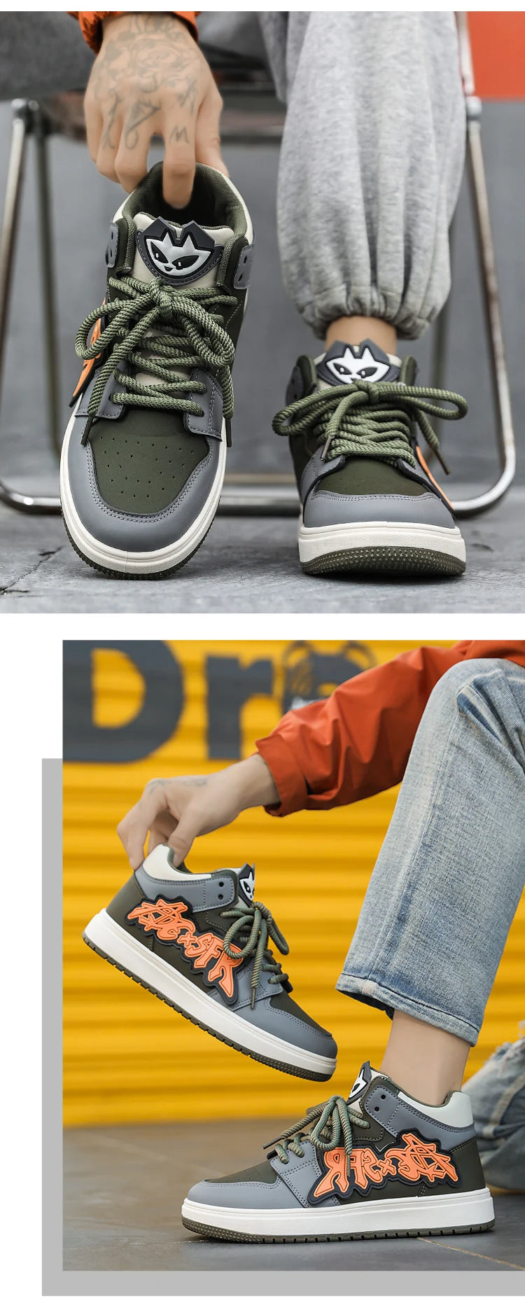Men's Casual Sneakers Fashion High Top Shoes
