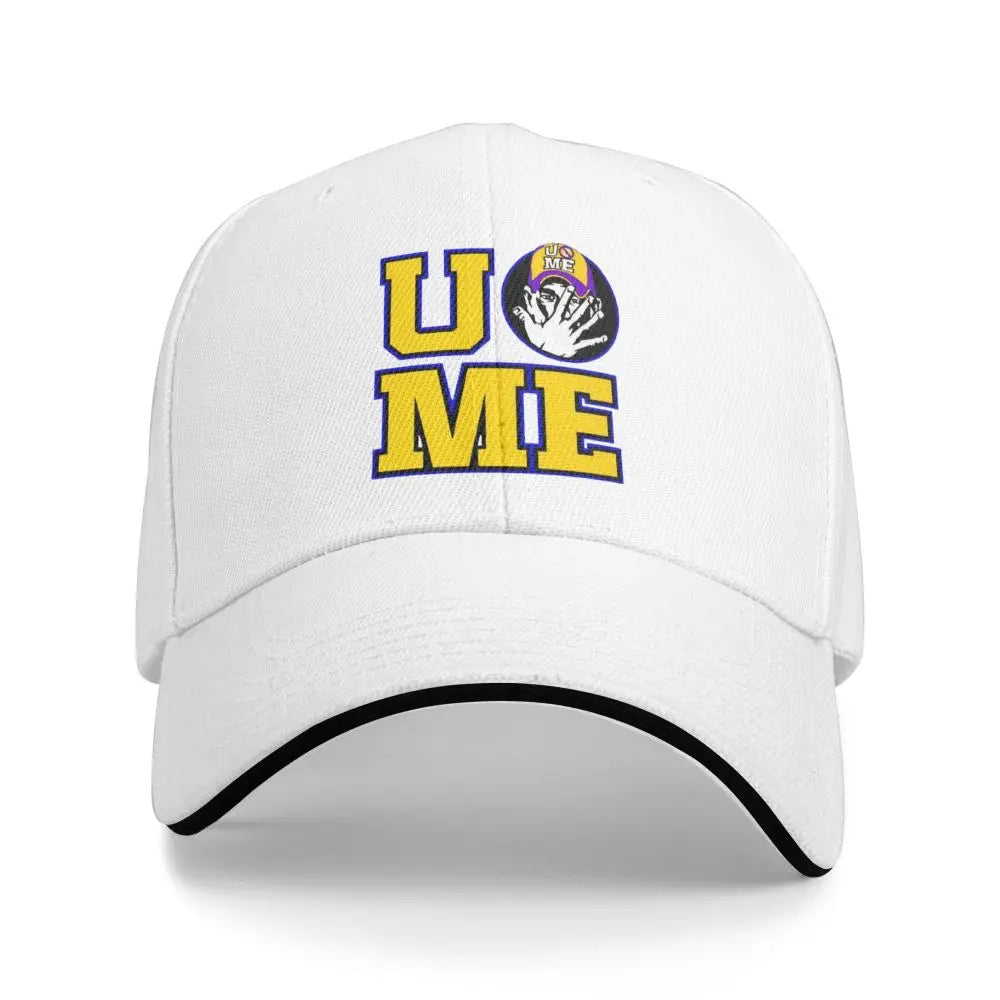 Yellow Wrestling john Cena White Custom Baseball Caps