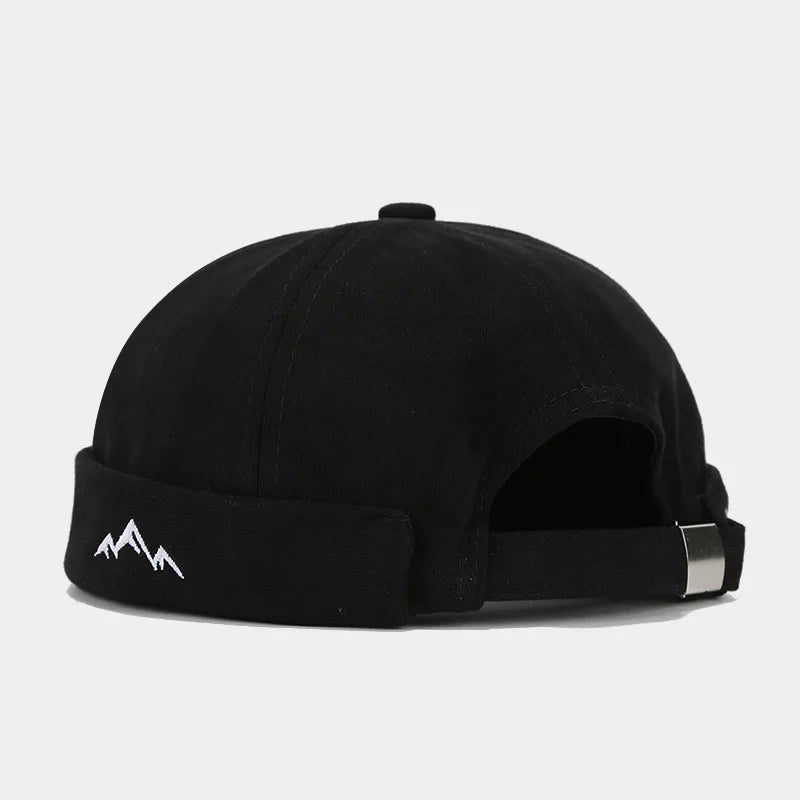 New INS Style Mountain Embroidery Vintage Round Top Hip-Hop Hat