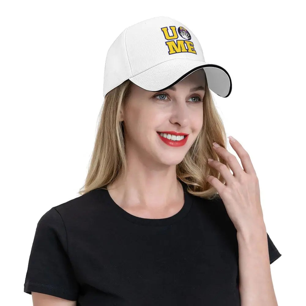 Yellow Wrestling john Cena White Custom Baseball Caps