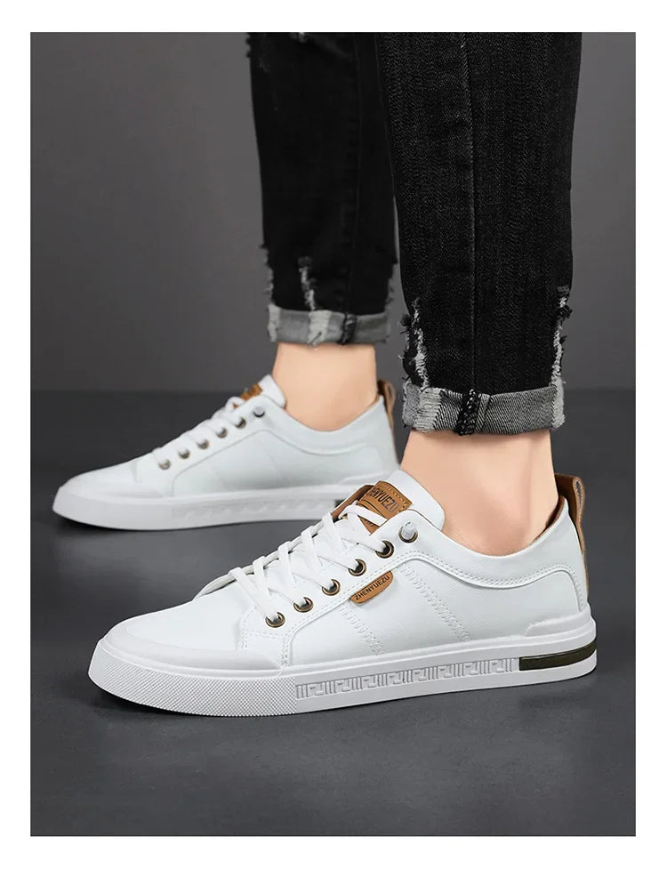 Men's Sporty Casual Leather Panel Shoes