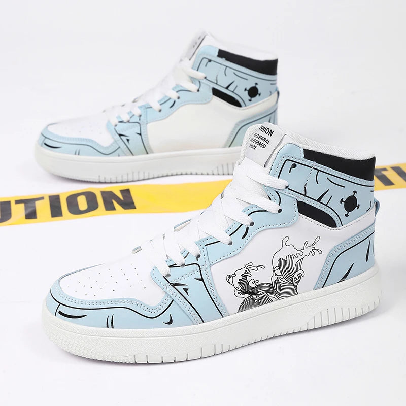 Sneakers Men High-top Flat Leather Shoes
