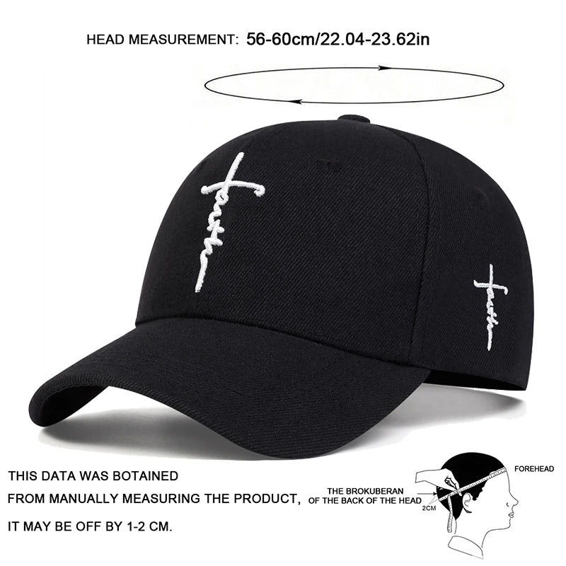 Unisex Letter Cross Embroidery Baseball Caps
