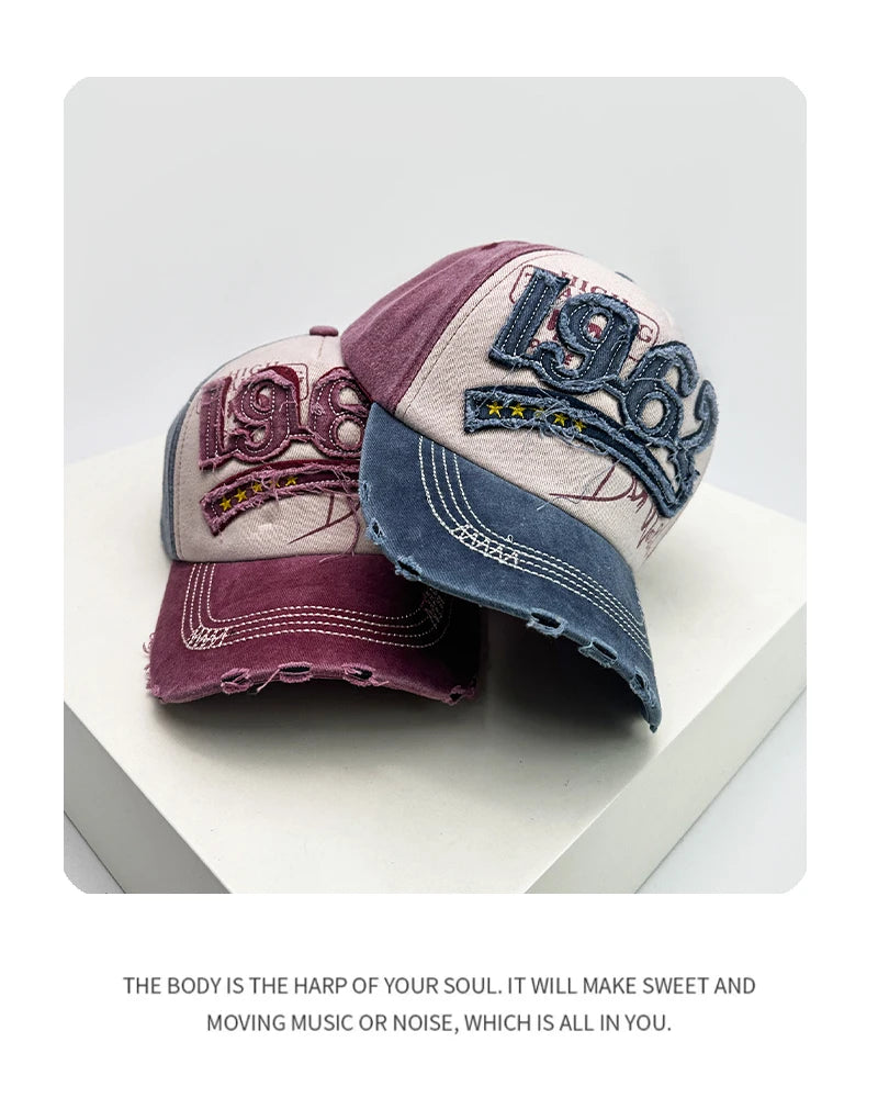 New Unisex PATCH 1962 Letters Broken Style Baseball Hats