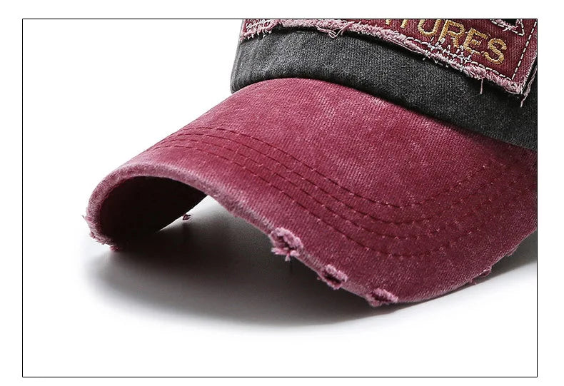 Korean version washed letters spring denim baseball cap