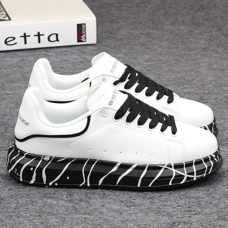 leisure thick-soled women's white shoes