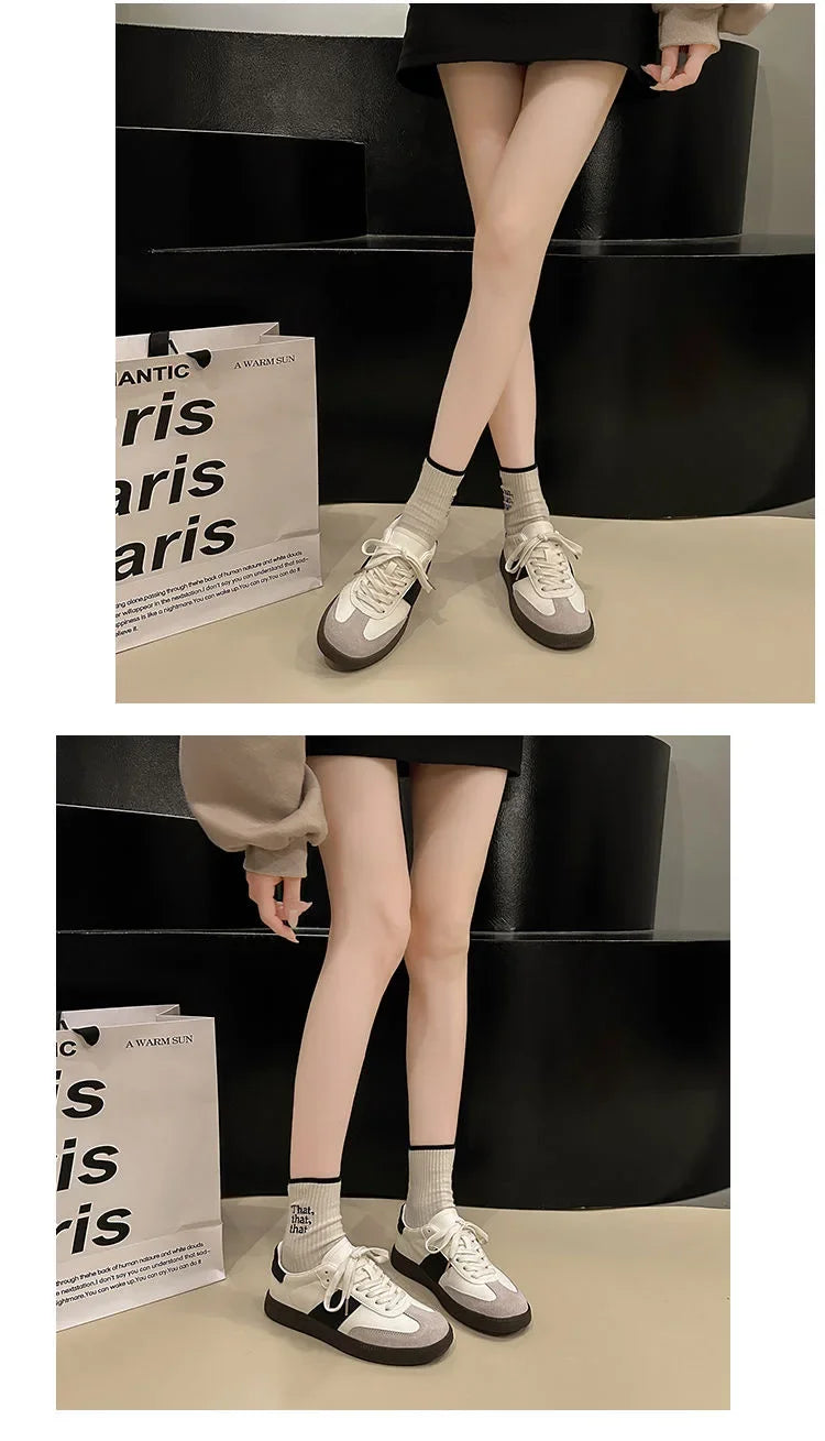 Women Leather Outdoor Walking Sneakers