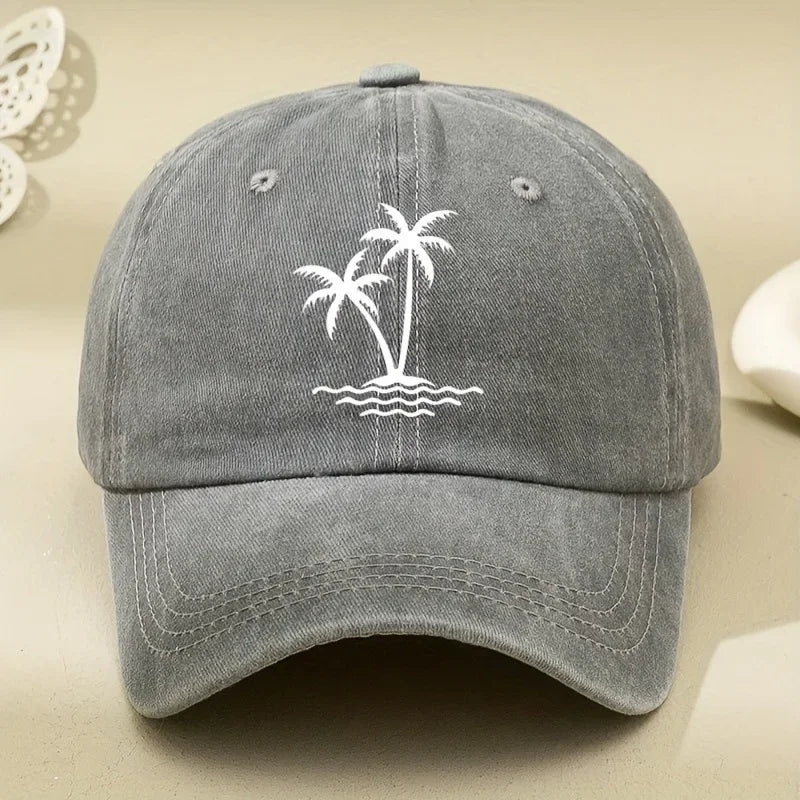Vintage Palm Tree Print Design Baseball Cap