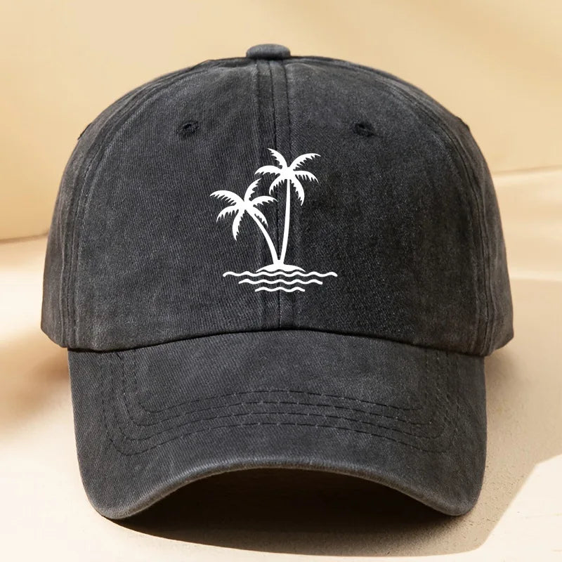 Vintage Palm Tree Print Design Baseball Cap