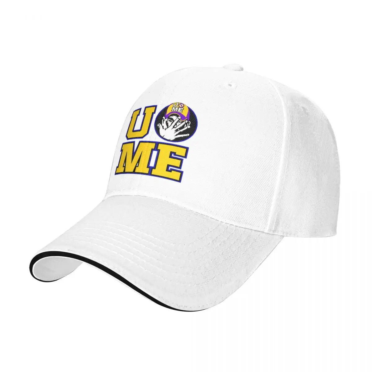 Yellow Wrestling john Cena White Custom Baseball Caps
