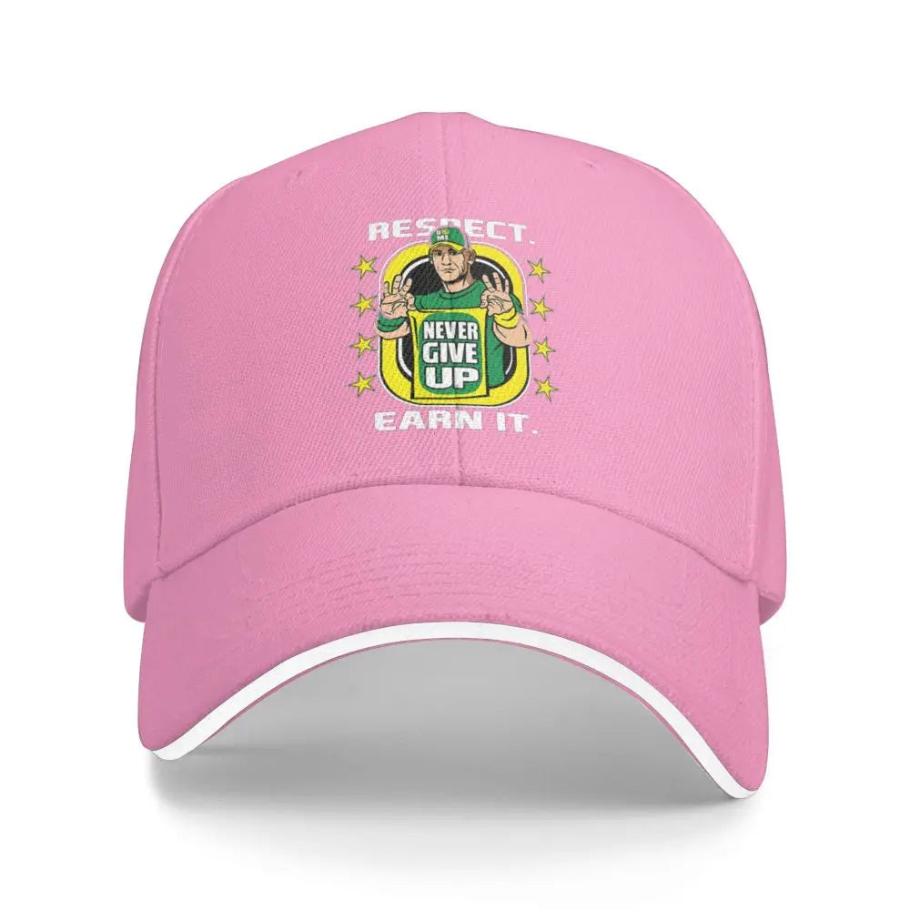 Yellow Wrestling john Cena White Custom Baseball Caps