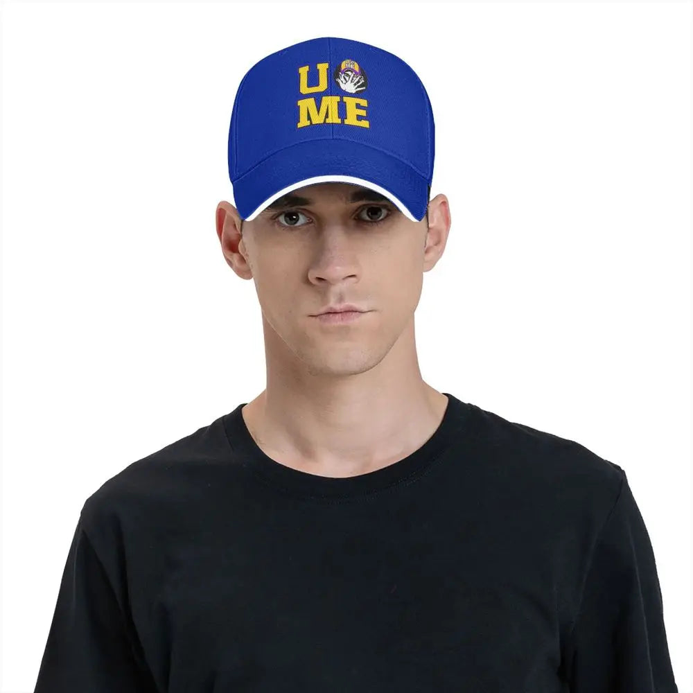Yellow Wrestling john Cena White Custom Baseball Caps