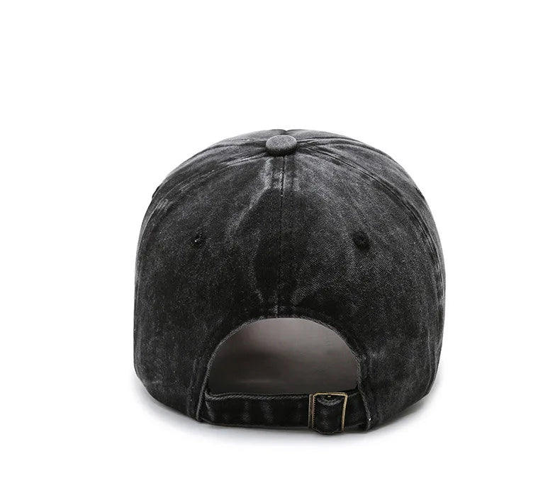 Korean version washed letters spring denim baseball cap