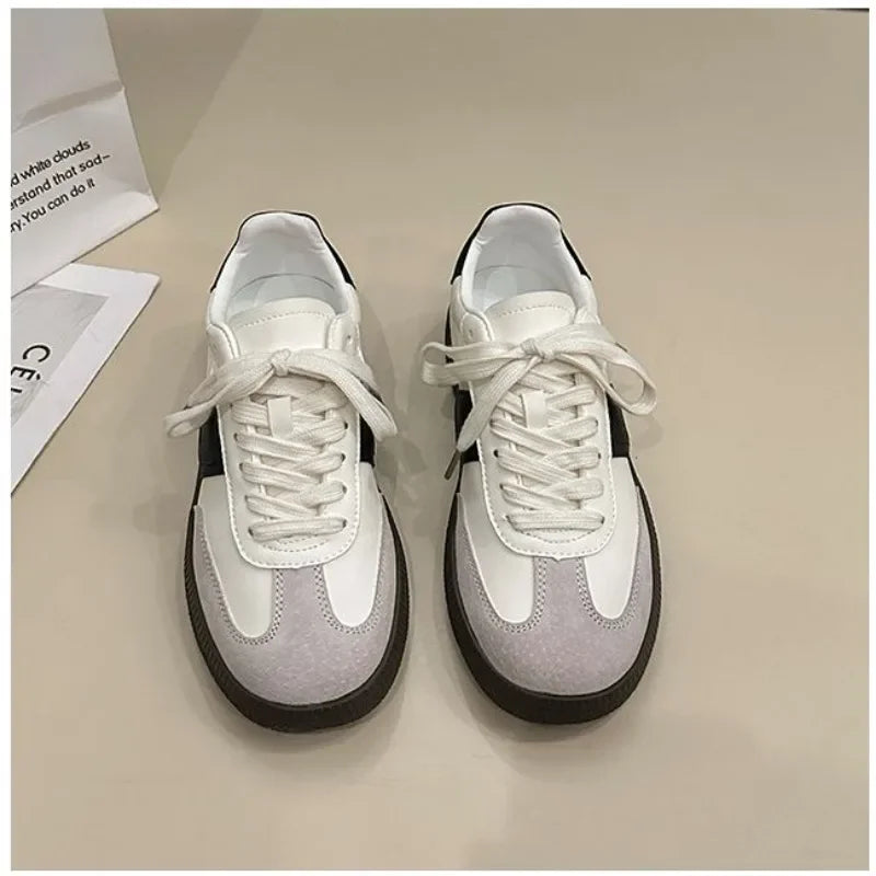Women Leather Outdoor Walking Sneakers