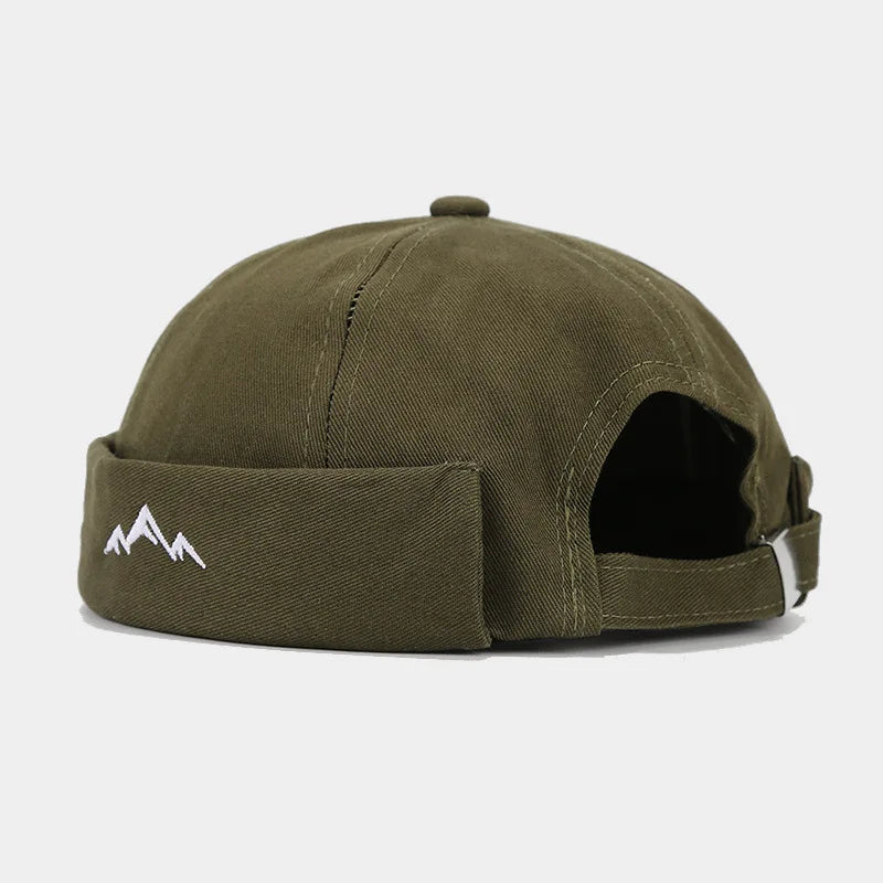 New INS Style Mountain Embroidery Vintage Round Top Hip-Hop Hat