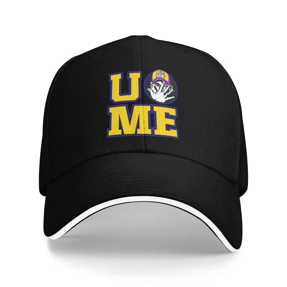 Yellow Wrestling john Cena White Custom Baseball Caps