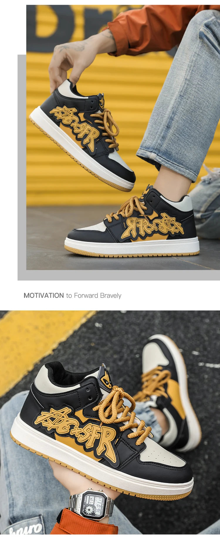 Men's Casual Sneakers Fashion High Top Shoes