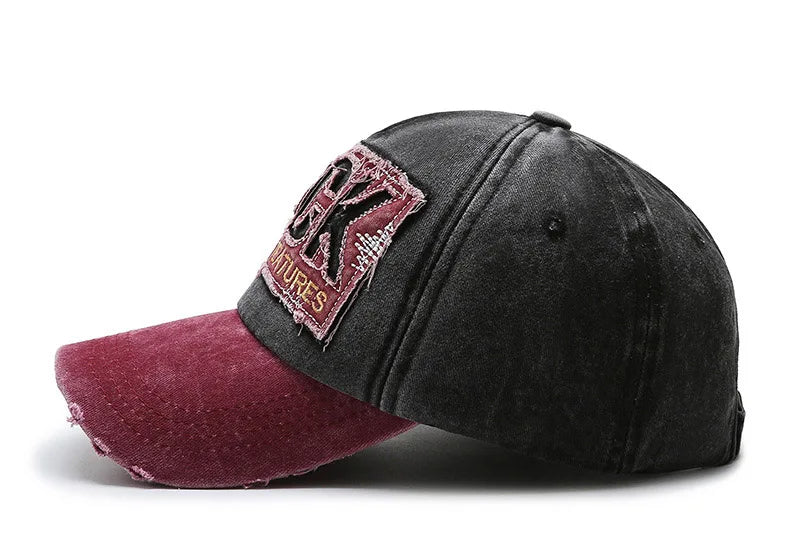 Korean version washed letters spring denim baseball cap