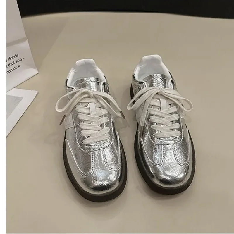 Women Leather Outdoor Walking Sneakers