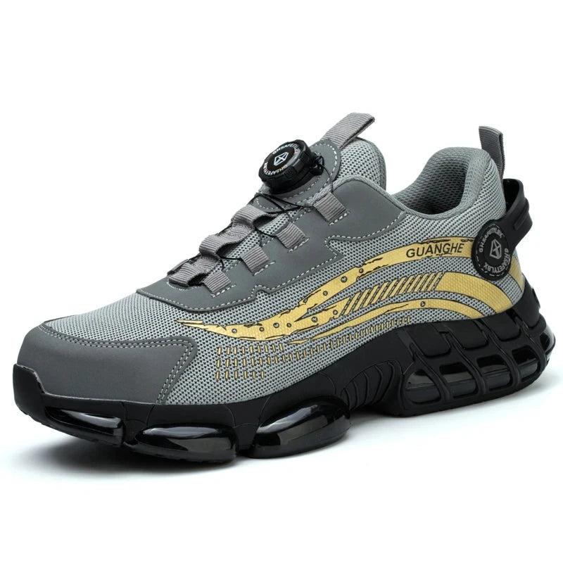 Rotary Buckle Work Sneakers Steel Toe Shoes