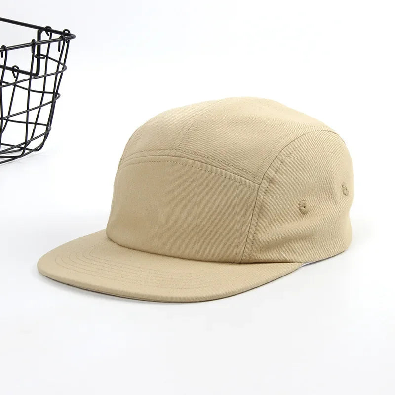 New Washed Cotton 5 Panel Pure Color Baseball Cap