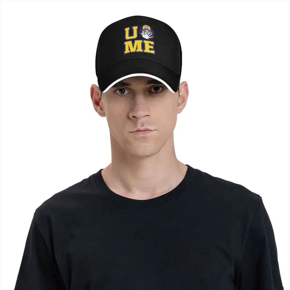 Yellow Wrestling john Cena White Custom Baseball Caps