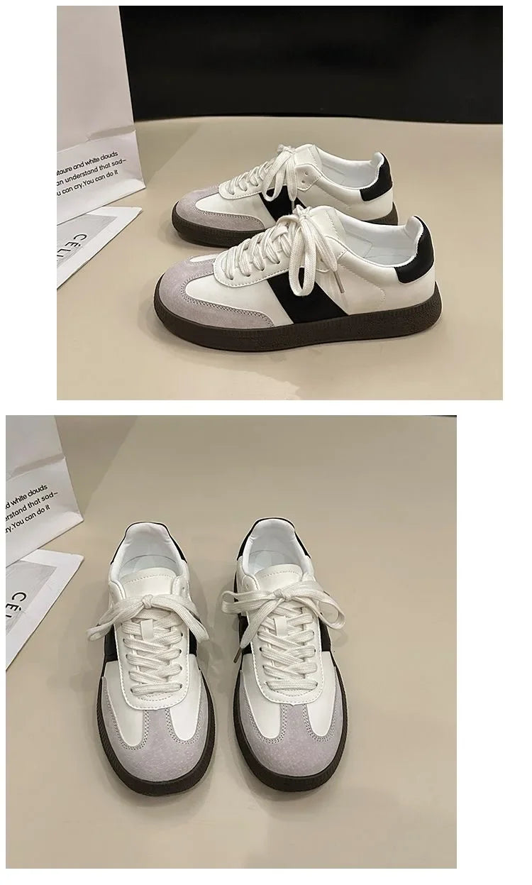Women Leather Outdoor Walking Sneakers