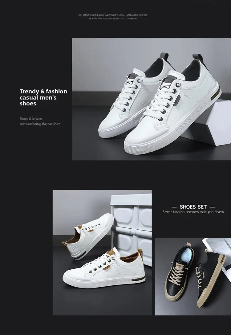 Men's Sporty Casual Leather Panel Shoes