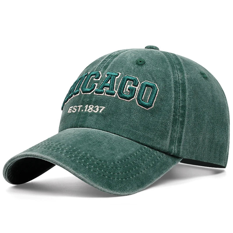2025 New Korean Chicago Embroidery Baseball Cap