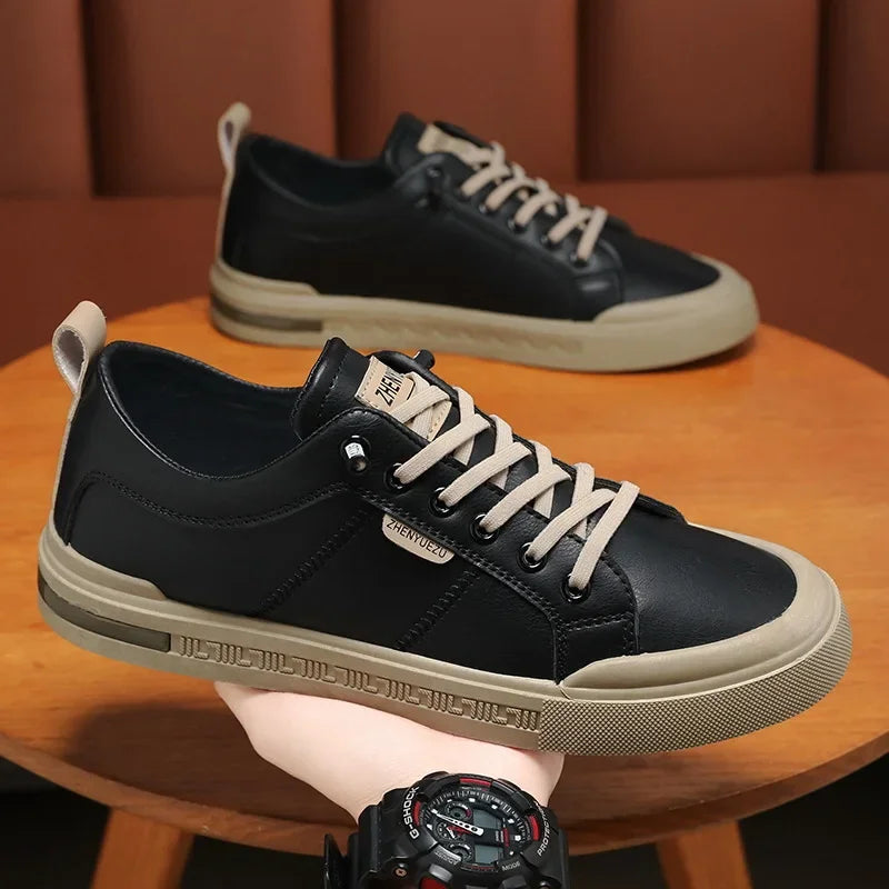 Men's Sporty Casual Leather Panel Shoes