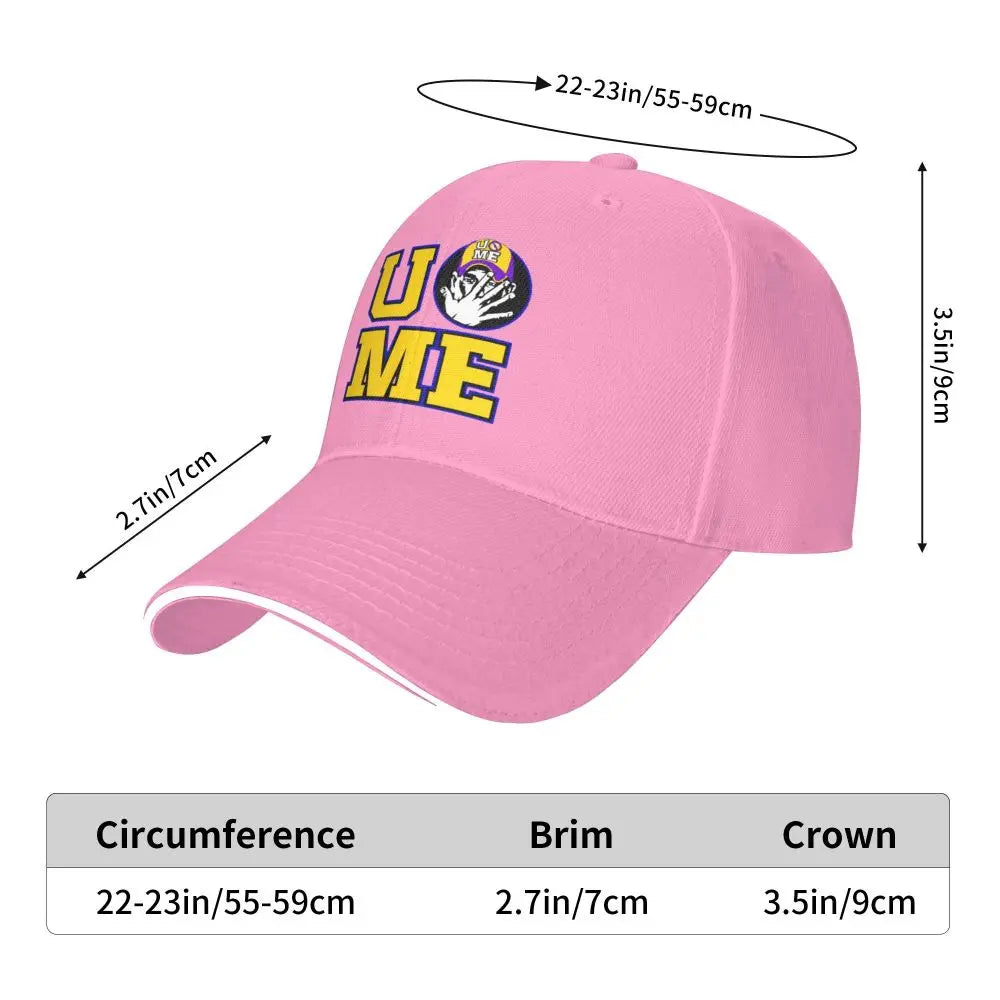 Yellow Wrestling john Cena White Custom Baseball Caps