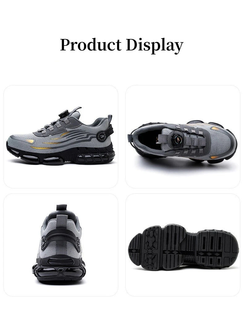 Rotary Buckle Work Sneakers Steel Toe Shoes