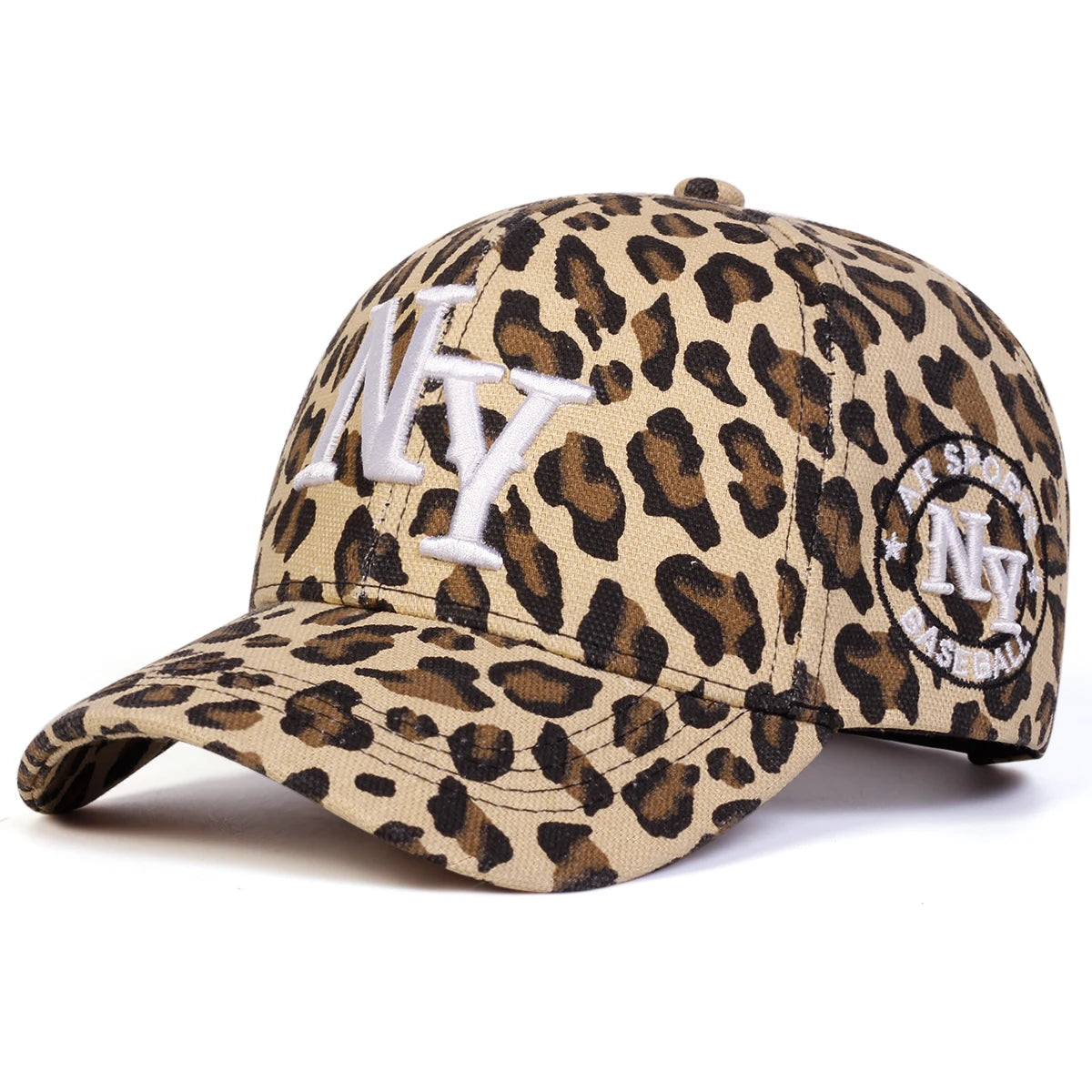 Unisex Letter Embroidery Leopard Print Baseball Caps
