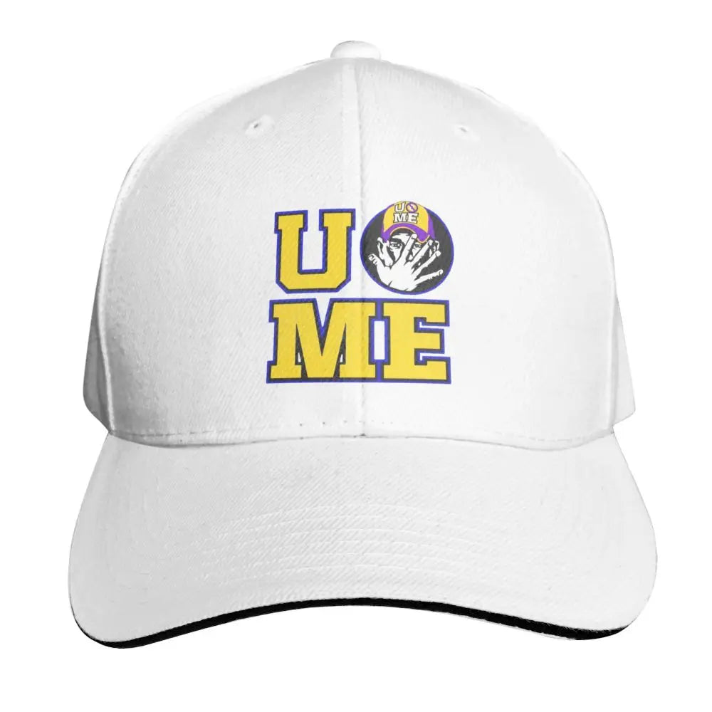 Yellow Wrestling john Cena White Custom Baseball Caps