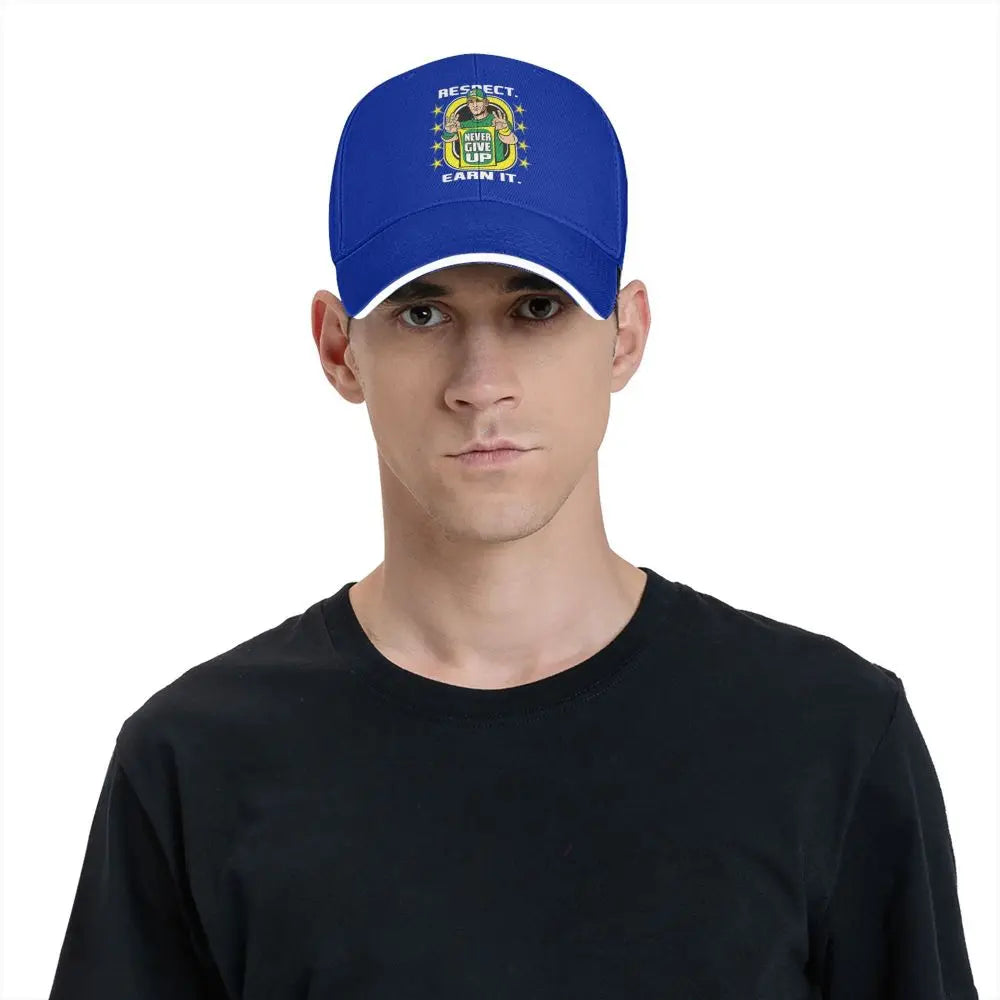 Yellow Wrestling john Cena White Custom Baseball Caps