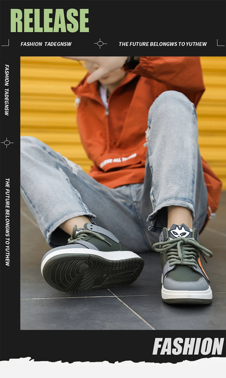 Men's Casual Sneakers Fashion High Top Shoes