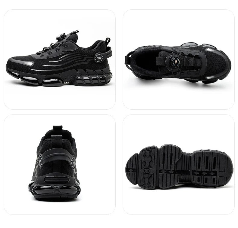 Rotary Buckle Work Sneakers Steel Toe Shoes