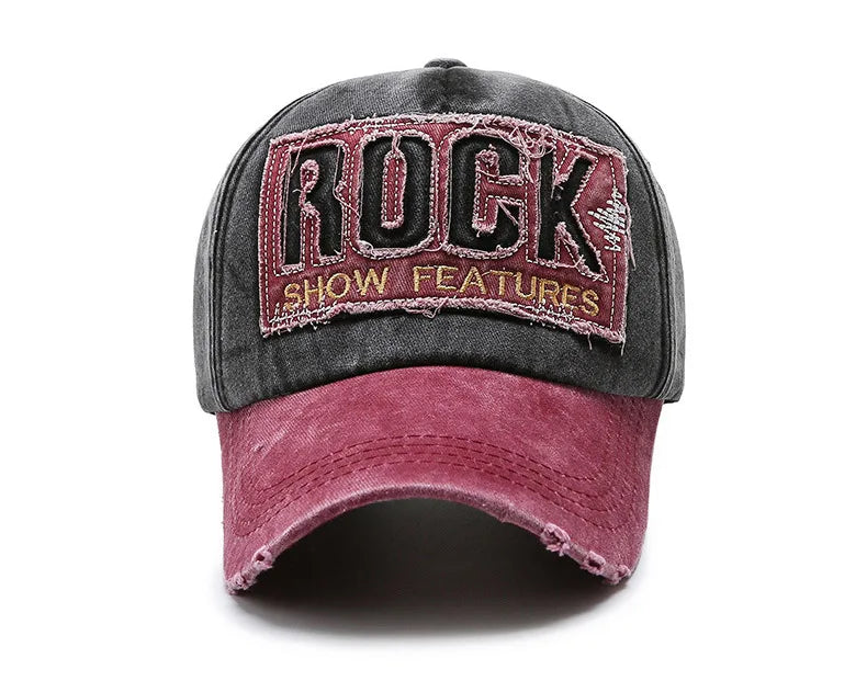 Korean version washed letters spring denim baseball cap