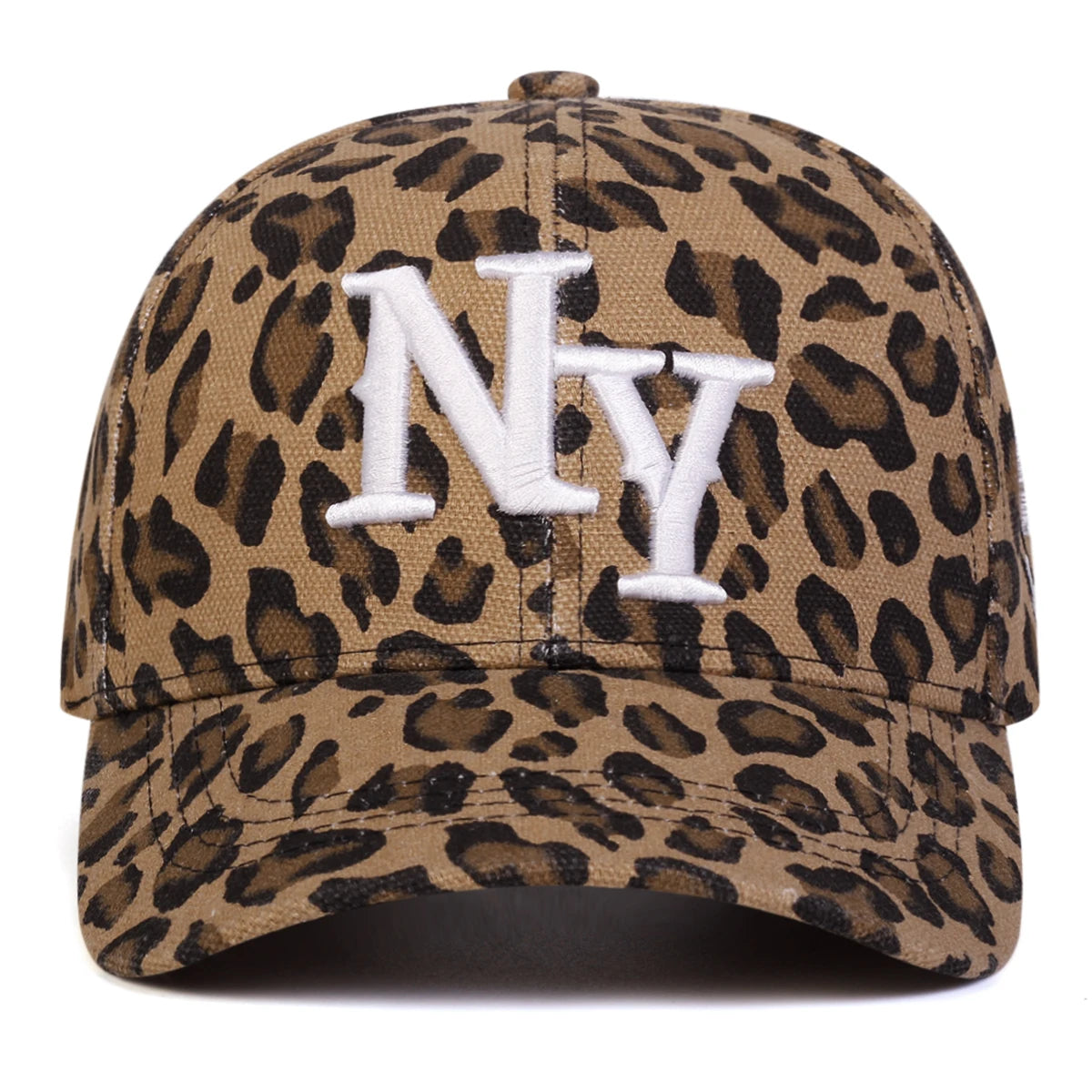 Unisex Letter Embroidery Leopard Print Baseball Caps