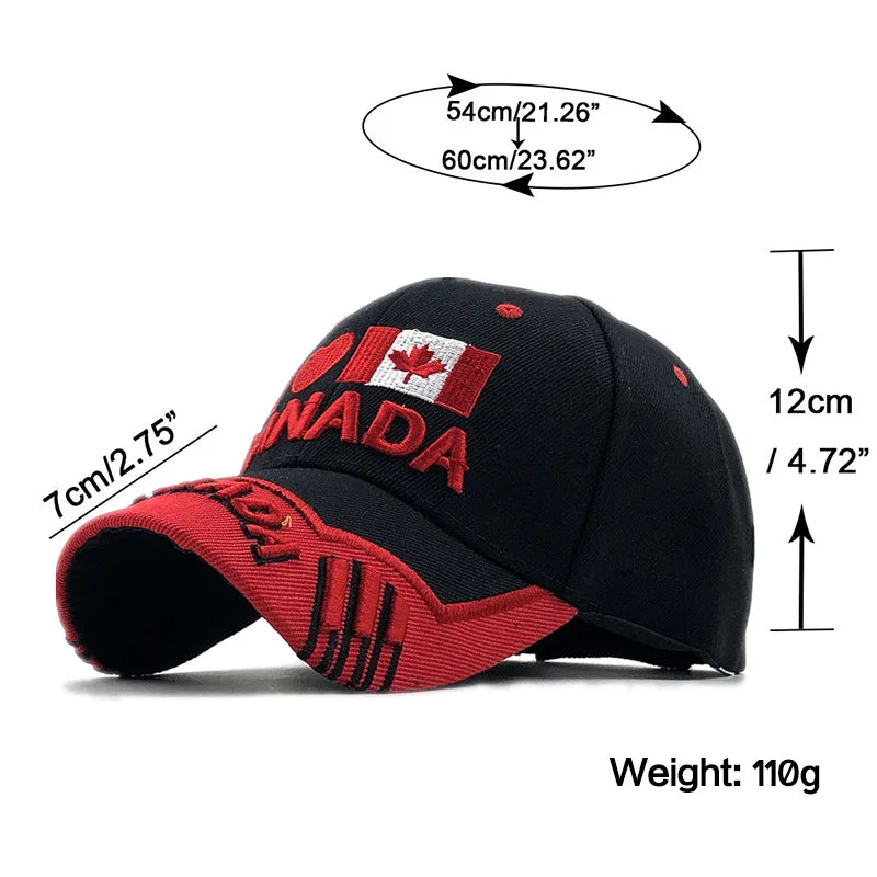 New Colors Contrast Canada Embroidered Baseball Cap